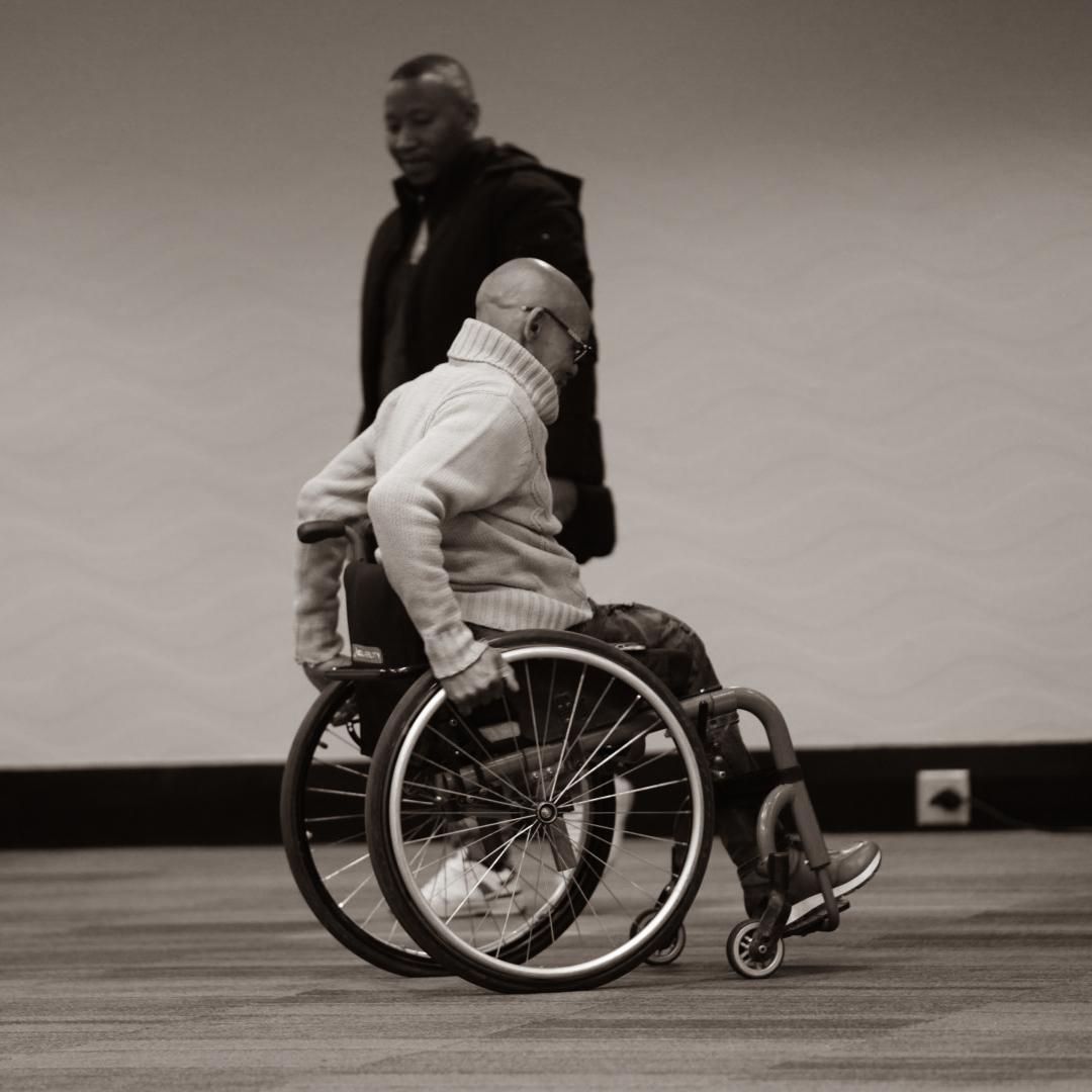 A man attends the IEC Disability Sector Briefing, where accessibility and participation in the electoral process were discussed. Picture: IEC